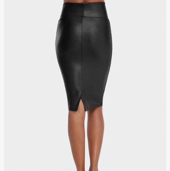 SPANX Faux Leather Pencil Skirt black 20190R - Picture 3 of 4